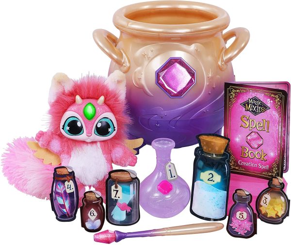 Magic Mixies Magical Misting Cauldron with Interactive 8 inch Pink Plush Toy and 50+ Sounds and Reactions, Multicolor (14651) - Image 2