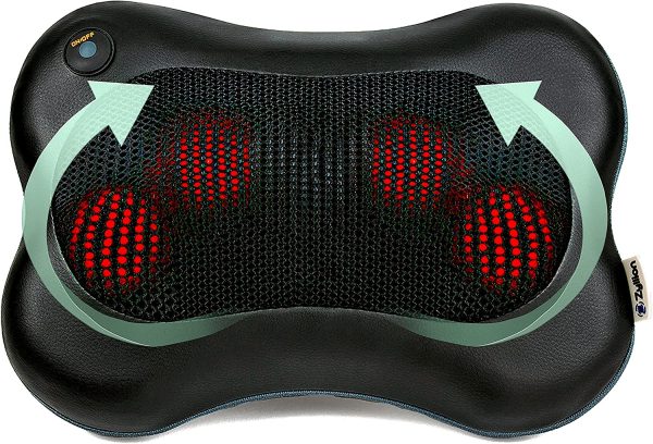 Zyllion Shiatsu Back and Neck Massager - Premium Spa-Like 3D Kneading Deep Tissue Massage Pillow (Wired) with Soothing Heat for Muscle Pain Relief, Athletes, Chair and Car - Black (ZMA-13-BK) - Image 6