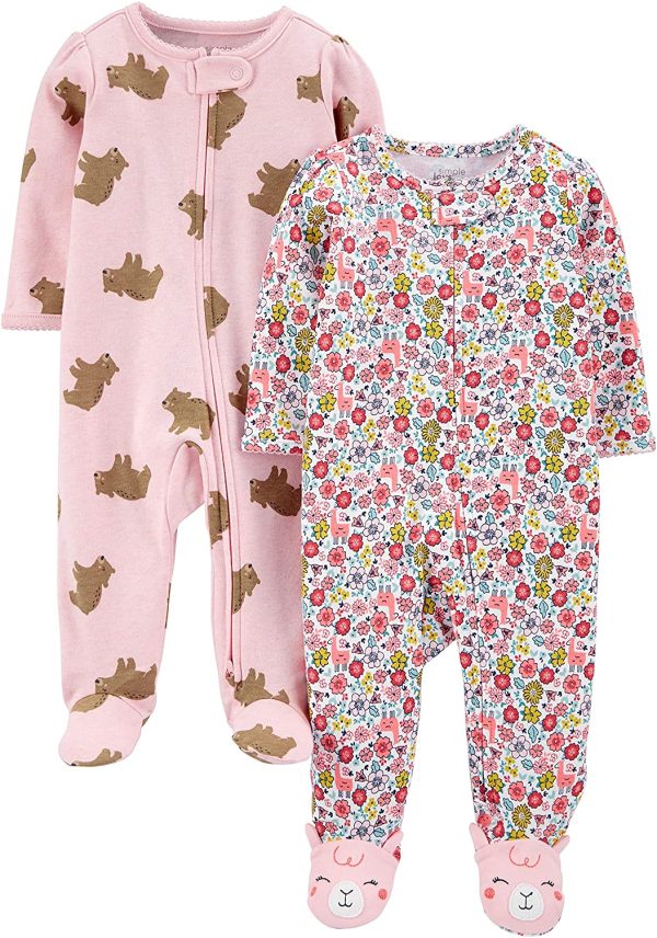 Simple Joys by Carter's Baby-Girls 2-Pack Cotton Footed Sleep and Play - Image 2