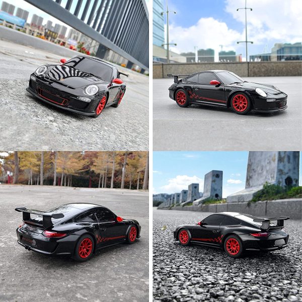 BEZGAR RC Car, 1:24 Scale Licensed RC Series Electric Remote Control Sport Racing Hobby Toy Car Model Vehicle Gift for Boys and Girls (39900 Black) - Image 2