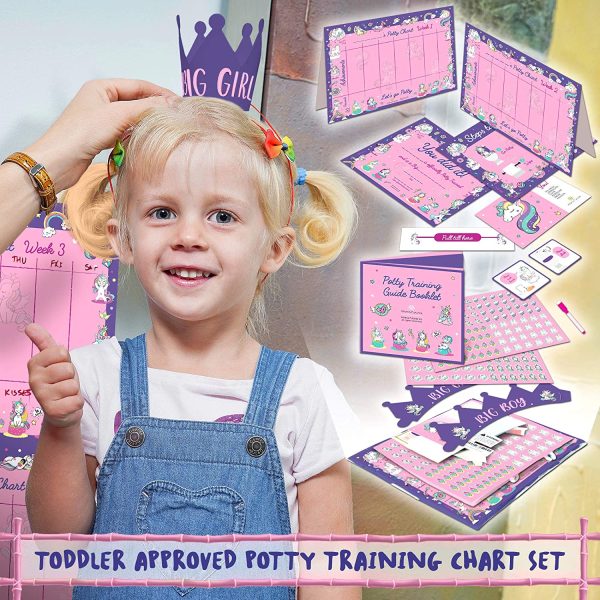 Potty Training Chart for Toddlers ??Unicorn Design - Sticker Chart, 4 Week Reward Chart, Certificate, Instruction Booklet and More ??for Boys and Girls - Image 2