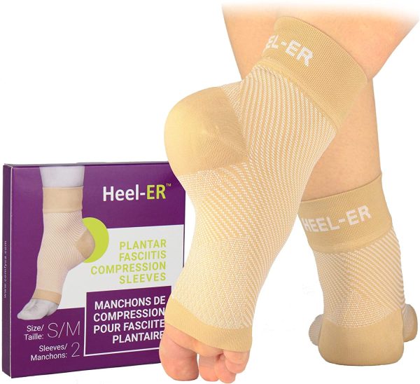 Plantar Fasciitis Compression Foot Sleeves - Heel-ER Socks with Arch & Ankle Support - Brace for Heel Pain Relief, Spur, Sore Feet for Men & Women - Image 4