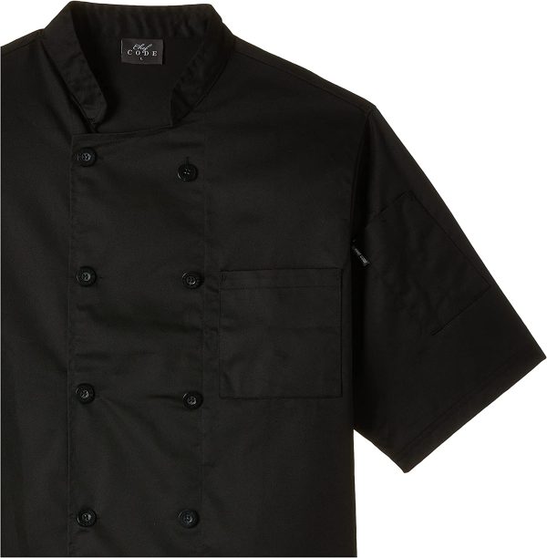 Chef Code Mens Short Sleeve Unisex Classic Chef Coat - Image 2