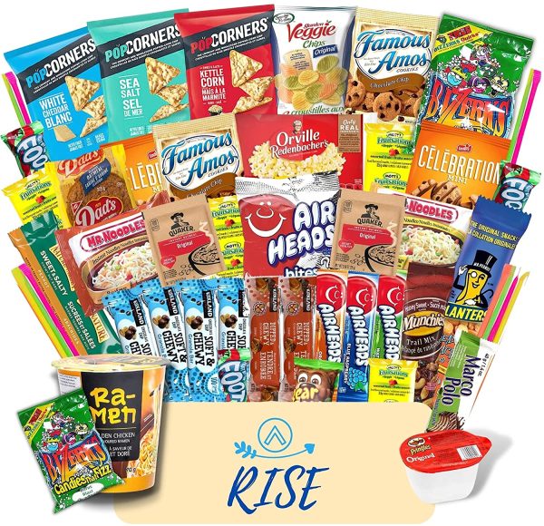 Rise The Snack Box (50+ Count) Variety Care Package Snacks for Adults & Kids, Snack Box Full of Delicious Snacks, Chips, Bars, Cookies, Candies and Ramen - Movie Nights and Gifts. - Image 2