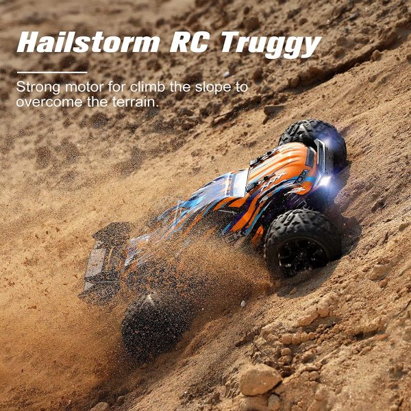 HAIBOXING RC Cars, :8 Scale Hobby Grade Remote Control Cars, 4WD High-Speed Fast RC Trucks 36km/H All Terrains Crawler Vehicle with 2 Rechargeable Batteries for Boys Kids and Adults 8858 Hailstorm - Image 4