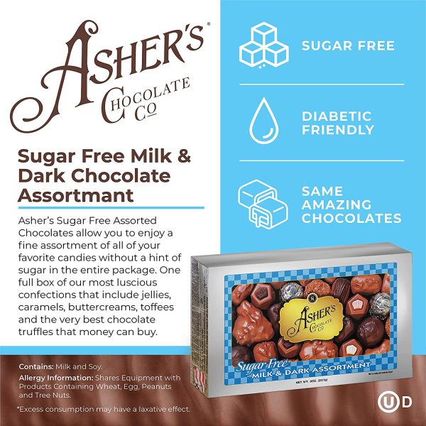 Chocolates, Sugar Free Chocolate Candy, Milk and Dark Chocolate Assortment, Small Batches of Kosher Chocolate, Family Owned Since 1892, Assorted Keto Chocolates (8 oz.) - Image 6