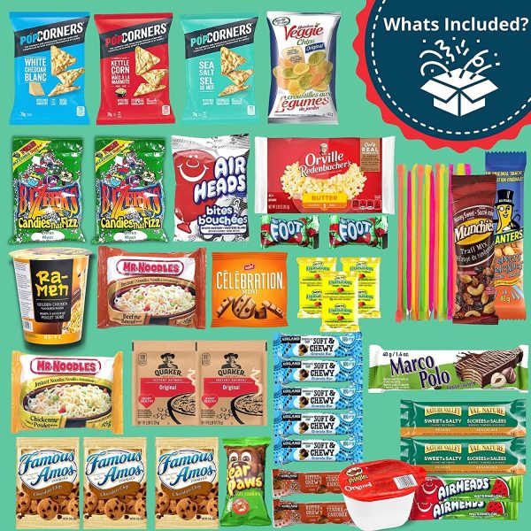 Rise The Snack Box (50+ Count) Variety Care Package Snacks for Adults & Kids, Snack Box Full of Delicious Snacks, Chips, Bars, Cookies, Candies and Ramen - Movie Nights and Gifts. - Image 5