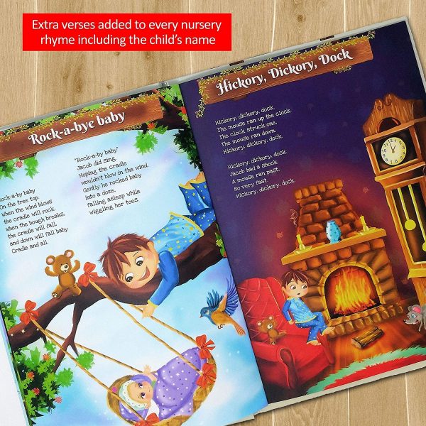 Personalized Nursery Rhymes and Poems Book for Baby, Toddlers, Newborns and Infants. Every Rhyme Includes the Childs Name. Custom Keepsake Gift