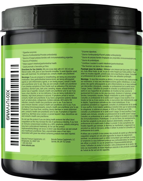 NATURELO Raw Greens Superfood Powder - Unsweetened - Boost Energy, Detox, Enhance Health - Organic Spirulina - Wheat Grass - Whole Food Nutrition from Fruits and Vegetables - 30 Servings - Image 2