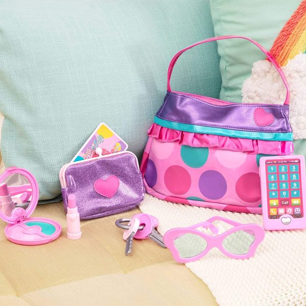 Play Circle by Battat ??Princess Purse Style Set ??Pretend Play Multicolor Handbag and Fashion Accessories ??Toy Makeup, Keys, Lipstick, Credit Card, Phone, and More for Kids Ages 3 and Up (8 Pieces) - Image 3