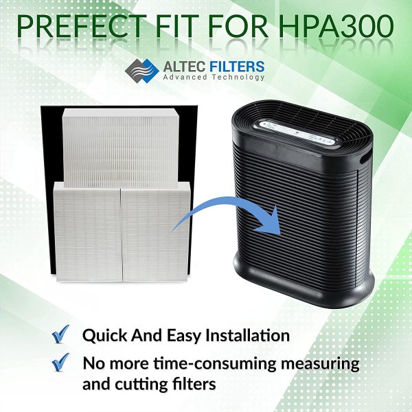 Altec Filters True HEPA Premium Quality Replacement Filters Compatible for HPA300 Air Purifier, 3 True HEPA Filters Plus 4 Activated Carbon Prefilters HRF-R3 HRF-AP1 Filter R HPA300c - Image 6