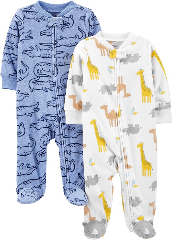 Simple Joys by Carter's Baby-Boys 2-Pack Fleece Footed Sleep and Play - Image 2