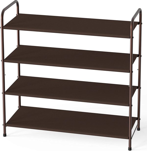 4-Tier Shoe Rack Storage Organizer, Bronze - Image 5