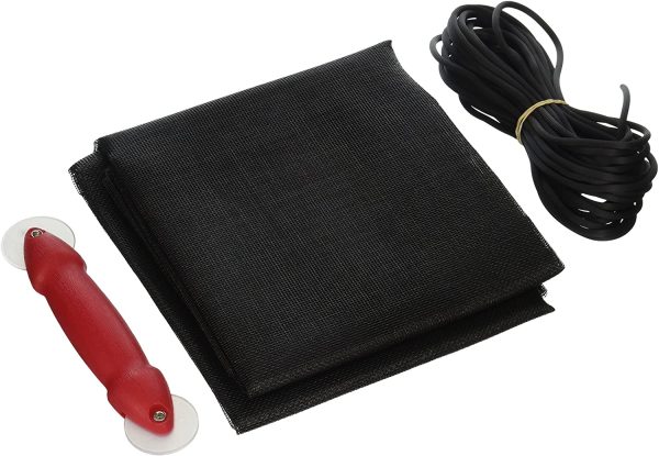 Make-2-Fit P 7541 Screen Door Repair Kit with Rolling Tool ??Replace Screen on Windows or Patio Doors, 48??x 84??Charcoal Fiberglass Screen Cloth