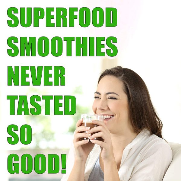 David's Condiments Chocolate Superfood Smoothie Mix - 100g (3.5oz) | Healthy, Delicious & Kids Love It, Made with Banana, Inulin, Cacao Nibs, Hemp Seeds, Chicory Root, Bee Pollen, Maca & More - Image 2