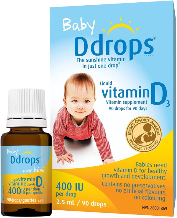 Baby Ddrops 400 IU 90 drops - Daily Vitamin D Liquid for Infants - Supports Strong Teeth & Bones in Newborn Babies, Easy-to-Use, No Preservatives, No Sugar, Non-GMO, Allergy-friendly - Image 4