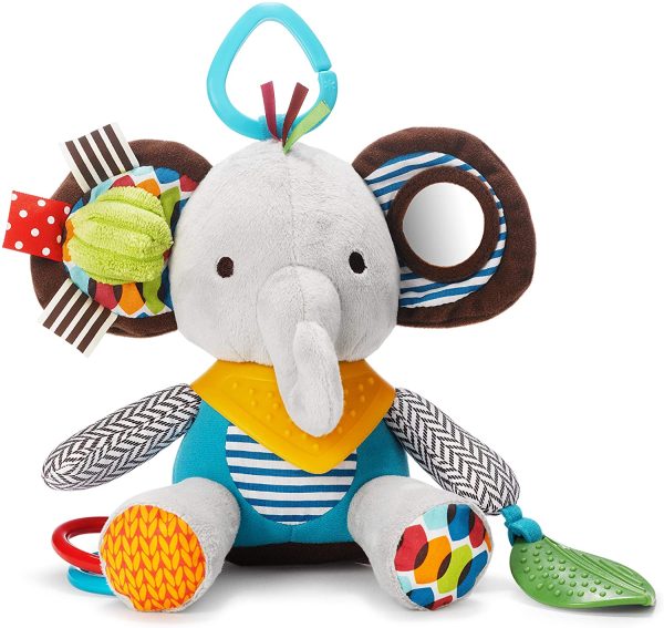 Skip Hop Bandana Buddies Baby Activity and Teething Toy with Multi-Sensory Rattle and Textures Stocking Stuffers, Elephant - Image 2