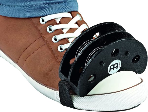 Meinl Percussion FJS2S-BK Foot Tambourine Steel Jingles, Black