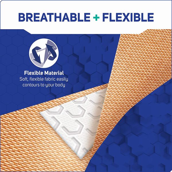 Care Science Antibacterial Fabric Adhesive Bandages, 100 ct Assorted Sizes | Flexible + Breathable Protection Helps Prevent Infection for First Aid and Wound Care