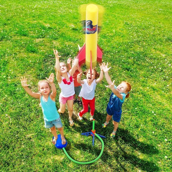 Rocket Launcher Toy, Air Rocket Launcher Jumping Rocket Toy with 3 LED & 3 Foam Rockets Outdoor Rocket Toy for Boys and Girls Ages 3 Years and Up - Image 6