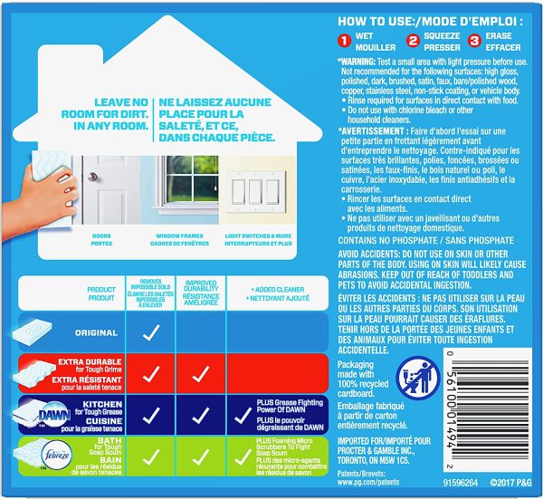 Mr Clean Magic Erasers Original, Bathroom, Shower, and Oven Cleaner, Cleaning Pads with Durafoam, 2 Count - Image 3