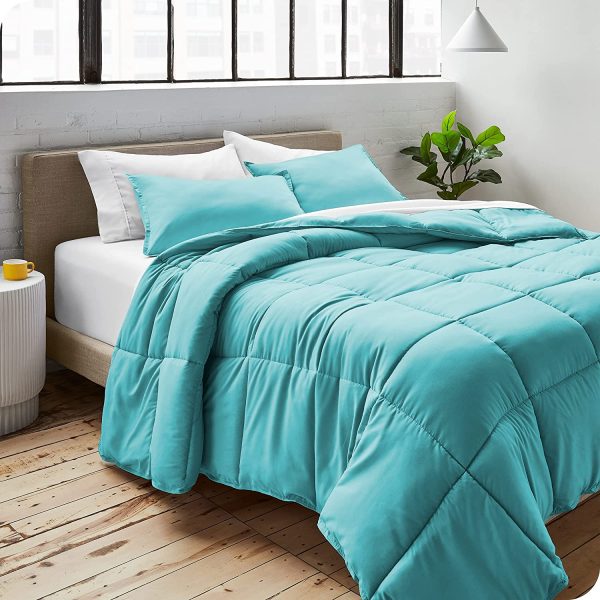 Comforter Set - Twin/Twin Extra Long - Goose Down Alternative - Ultra-Soft - Premium 1800 Series - All Season Warmth (Twin/Twin XL, Aqua) - Image 8