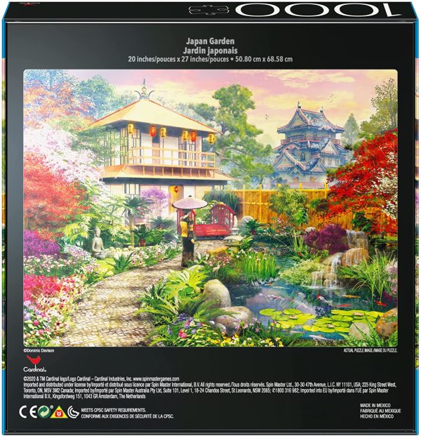 2-Pack of 1000-Piece Jigsaw Puzzles, for Adults, Families, and Kids Ages 8 and up, Amalfi Coast and Japan Garden