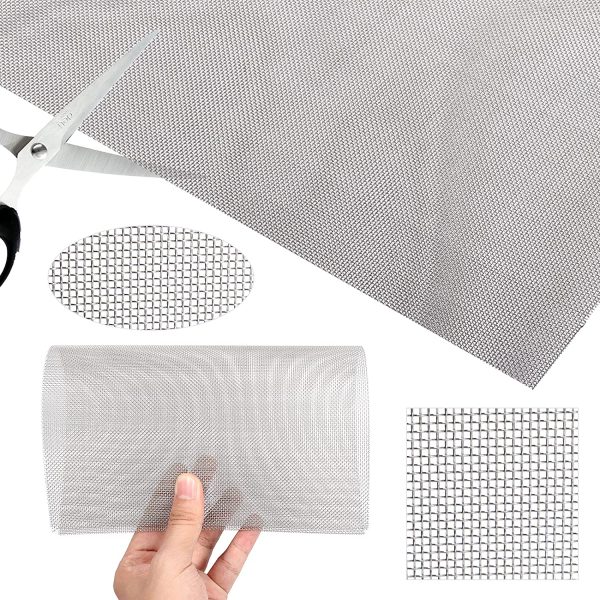 Woven Wire Mesh,304 Stainless Steel Mesh Screen,Air Vent Mesh 11.8"X8.2"(300X 210mm),Hard and Heat Resisting Metal Mesh Sheet for Windows,Door,Filter - Image 7