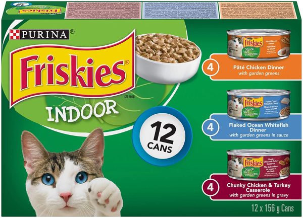 Purina Friskies Indoor Cat Food Variety Pack 12-156g Cans - Image 2