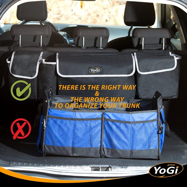 Trunk and Backseat car Organizer by Yogi Prime, hanging Trunk Storage Organizer Will Provides You The Most Storage Space Possible, Use It As A Back Seat Storage Car Cargo Organizer and Free Your Trunk Floor - Image 9