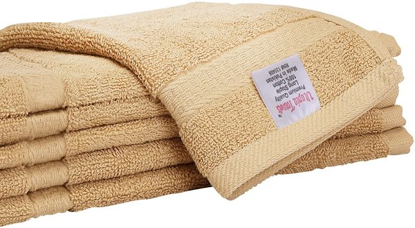 Luxury Cotton 600 GSM Washcloths - 12 Pack, Champagne, 12 x 12 Inches Extra Soft Wash Cloths - Image 4