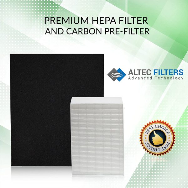 Altec Filters True HEPA Premium Quality Replacement Filters Compatible for HPA300 Air Purifier, 3 True HEPA Filters Plus 4 Activated Carbon Prefilters HRF-R3 HRF-AP1 Filter R HPA300c - Image 2