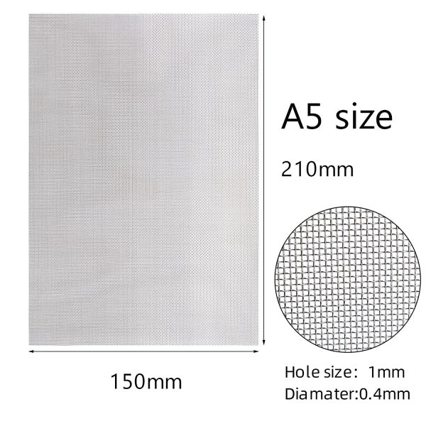 Woven Wire Mesh,304 Stainless Steel Mesh Screen,Air Vent Mesh 11.8"X8.2"(300X 210mm),Hard and Heat Resisting Metal Mesh Sheet for Windows,Door,Filter - Image 6