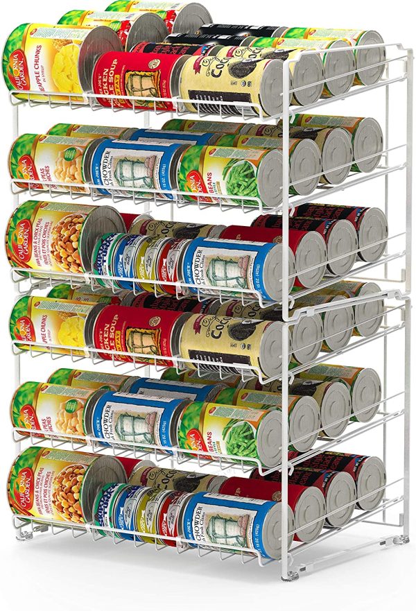 SimpleHouseware Stackable Can Rack Organizer Storage for Pantry, White - Image 2