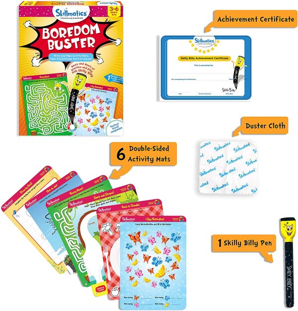 Skillmatics Educational Game : Boredom Buster | Reusable Activity Mats with Dry Erase Marker | Gifts, Travel Toy & Learning Tool for Ages 3-6 - Image 4