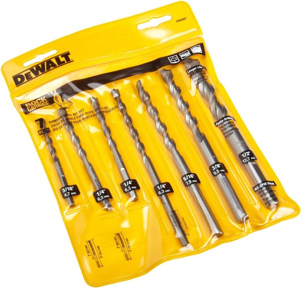 DEWALT DW5207 Premium Percussion Masonry Drill Bit Set, 7-Piece - Image 2