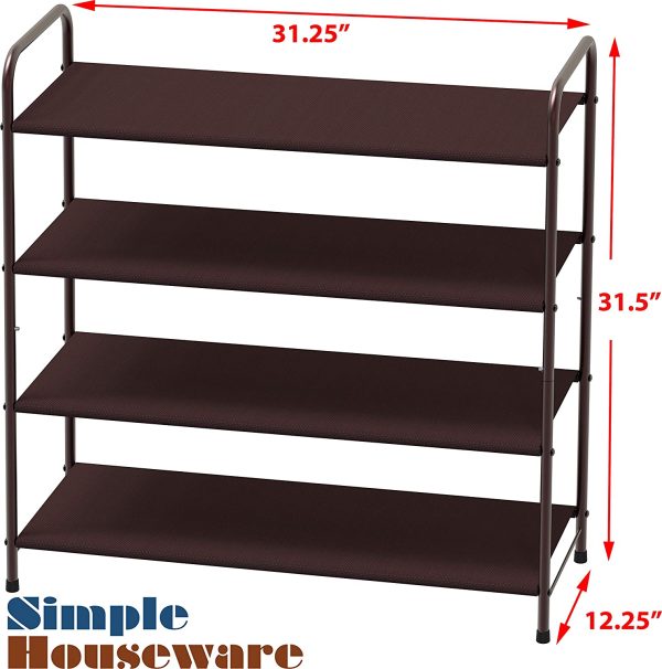 4-Tier Shoe Rack Storage Organizer, Bronze