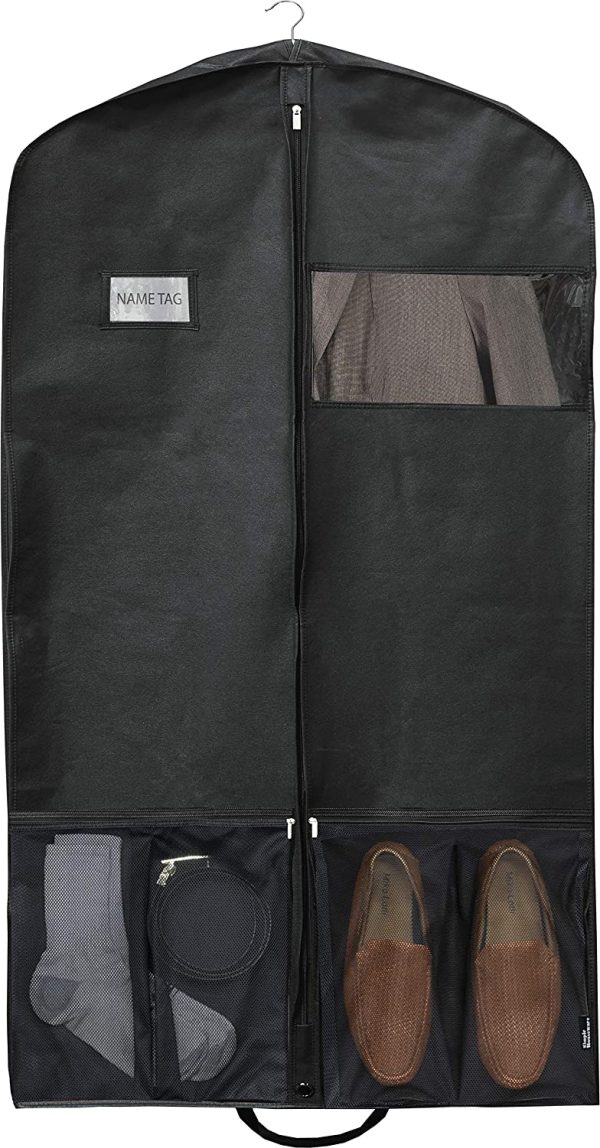 SimpleHouseware 43-Inch Heavy Duty Garment Bag w/Pocket for Dresses, Coats - Image 5