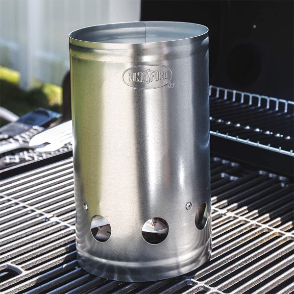 Kingsford BB0466 Deluxe BBQ Chimney Starter for Charcoal Grill, Silver - Image 10