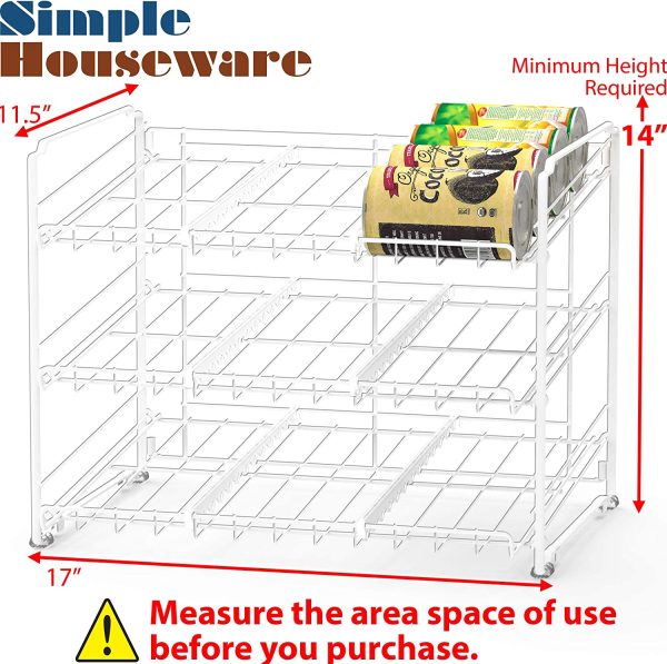 SimpleHouseware Stackable Can Rack Organizer Storage for Pantry, White - Image 5