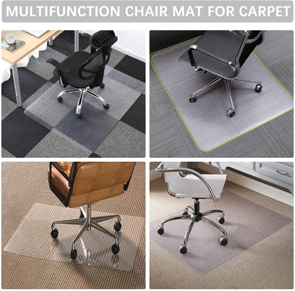 Office Chair Mat for Carpet, Carpet-Protector, Rectangular Transparent Carpet Floor Mat for Carpet, 86 x 109 cm/34 x 43 inches - Image 7