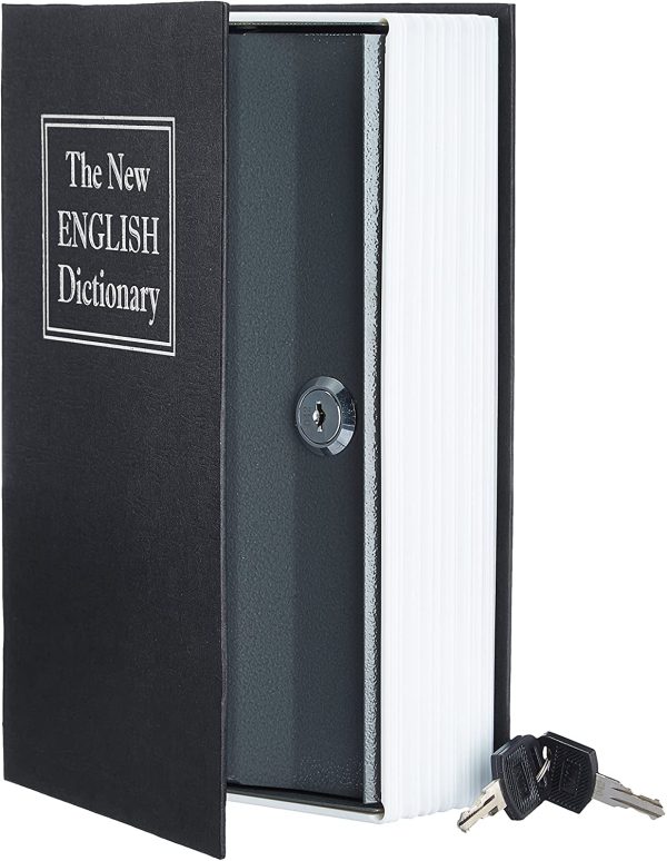 Amazon Basics Book Safe, Key Lock, Black - Image 3