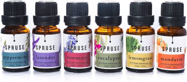 SPRUSE Canadian 100% Natural Essential Oils Set of 6 - Mandarin, Rosemary, Lemongrass, Eucalyptus, Peppermint, Lavender - Image 5