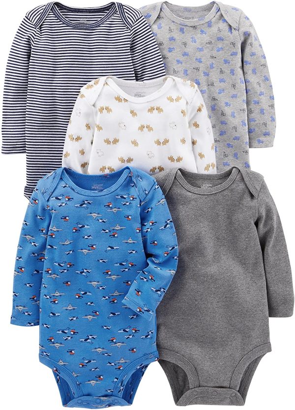 Simple Joys by Carter's Baby-Boys 5-Pack Long-Sleeve Bodysuit - Image 4