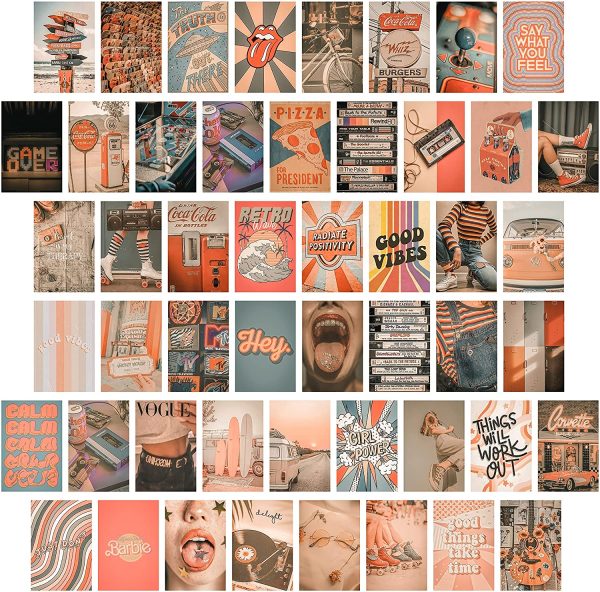 Waschb??r Wall Collage Kit Aesthetic Pictures,50PCS 4x6 inch Retro 80s 90s Cute VSCO Aesthetic Room Decor for Teen Girls,Wall Art Print???mall Poster??Sall Collage Kit Vintage Aesthetic 80s, Posters for Room Aesthetic 90s - Image 6