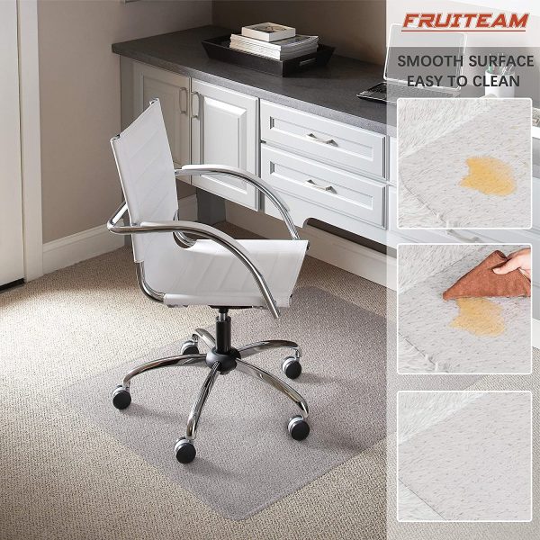 Office Chair Mat for Carpet, Carpet-Protector, Rectangular Transparent Carpet Floor Mat for Carpet, 86 x 109 cm/34 x 43 inches - Image 2